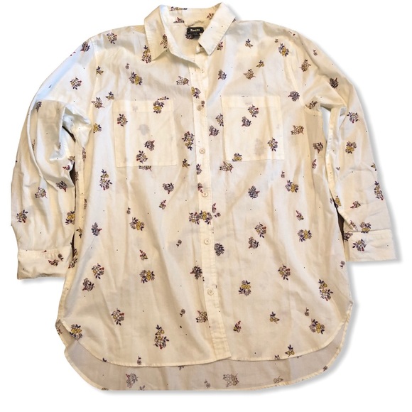 Roots Long Sleeve Button Down Floral Top